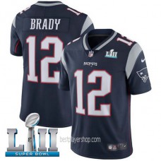Mens New England Patriots #12 Tom Brady Authentic Navy Blue Super Bowl Vapor Home Jersey Bestplayer